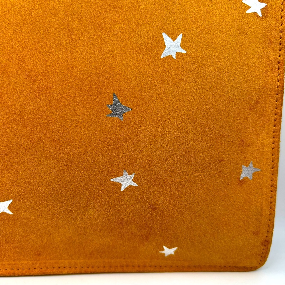 CLARE V Star Pattern Flat Clutch Pouch - Mustard Yellow - Picture 6 of 8